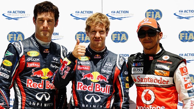 Sebastian Vettel Mark Webber Lewis Hamilton fórmula 1 F-1 Valencia (Foto: Getty Images)