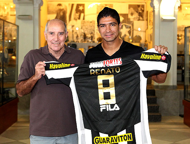 Renato com Gerson na apresentação do Botafogo (Foto: Satiro Sodré / Divulgação / Agif)