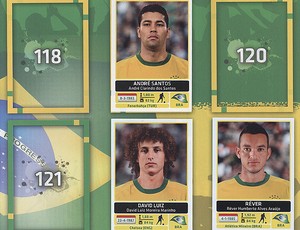 Álbum Seleção André Santos David Luiz Réver (Foto: Reprodução)