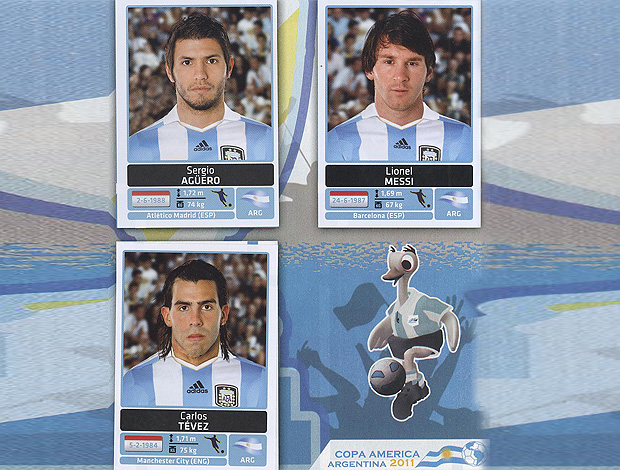 Álbum Seleção Aguero Messi tevez (Foto: Reprodução)