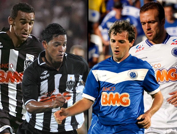 montagem jogadores Atlético-MG Cruzeiro (Foto: Editoria de Arte / GLOBOESPORTE.COM)