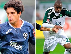 Montagem: Fahel, volante do Botafogo, e Grafite, atacante do Wolfsburg (Foto: Globoesporte.com)